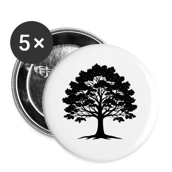 Jeune arbre de chêne - Lot de 5 grands badges (56 mm) - blanc - Devant