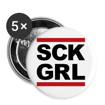 Chemise SCK GRL – Déclaration sur le streetwear alternatif - Lot de 5 grands badges (56 mm) - blanc - Devant