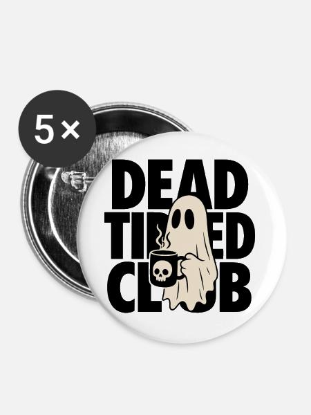 Coffee Ghost Spooky Morning - Buttons groß 56 mm (5er Pack) - Weiß