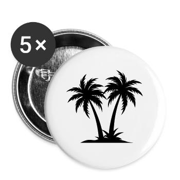 Palmier - Lot de 5 grands badges (56 mm) - blanc - Devant