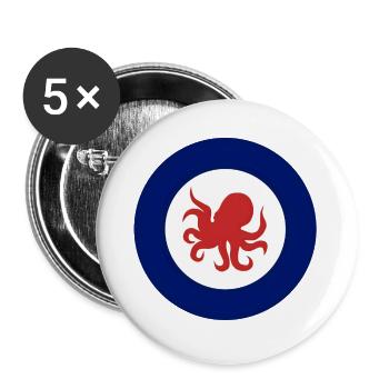 Octohug - Buttons groß 56 mm (5er Pack) - Weiß - Vorne