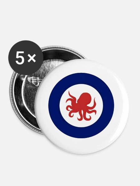 Octohug - Buttons groß 56 mm (5er Pack) - Weiß