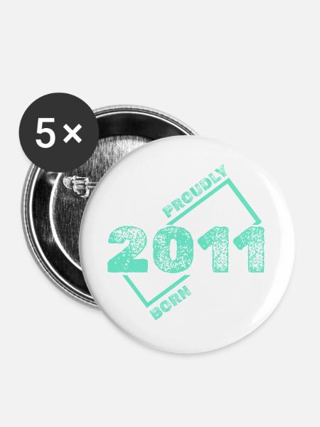 2011 - Buttons groß 56 mm (5er Pack) - Weiß