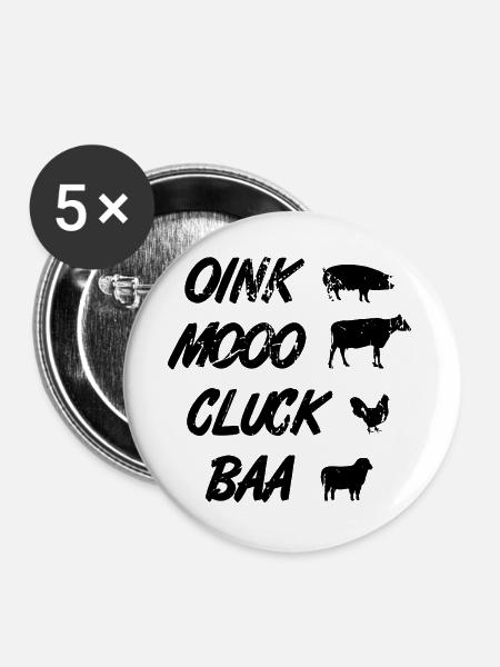 Viehzüchter - Buttons groß 56 mm (5er Pack) - Weiß
