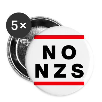NO NZS, NIE WIEDER, ANTIFASCHISMUS, NO AFD  - Buttons groß 56 mm (5er Pack) - Weiß - Vorne