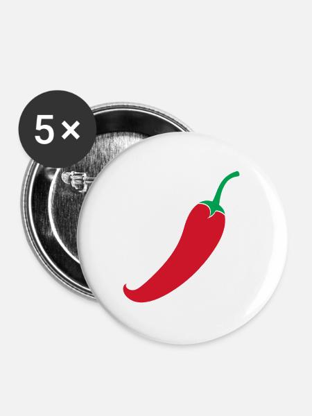 Red Chili - Buttons groß 56 mm (5er Pack) - Weiß