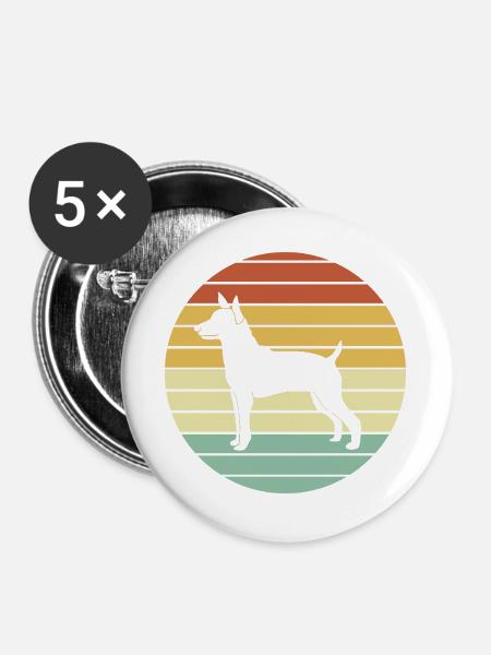 Rat Terrier - Buttons groß 56 mm (5er Pack) - Weiß