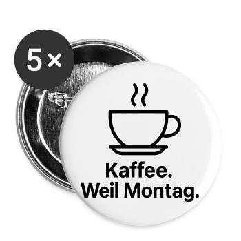 Kaffee Montagstimmung Logo - Buttons groß 56 mm (5er Pack) - Weiß - Vorne