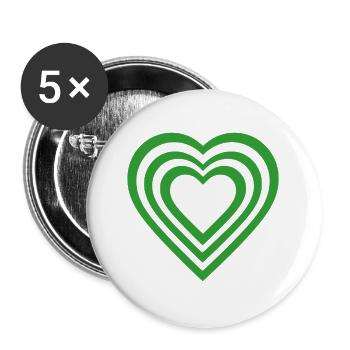 Heart - Buttons large 2.2''/56 mm (5-pack) - white - Front