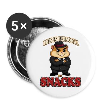 This Is Personal My Snacks Hamster Gangster Mascot - Buttons large 2.2''/56 mm (5-pack) - white - Front