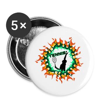 Hoop Flames Tennis - Buttons large 2.2''/56 mm (5-pack) - white - Front