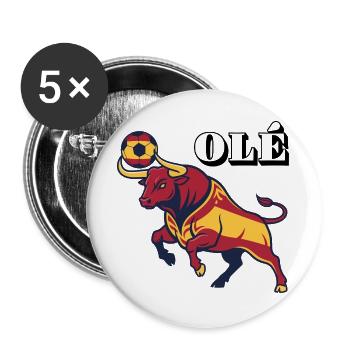 Art espagnol du taureau - Lot de 5 grands badges (56 mm) - blanc - Devant