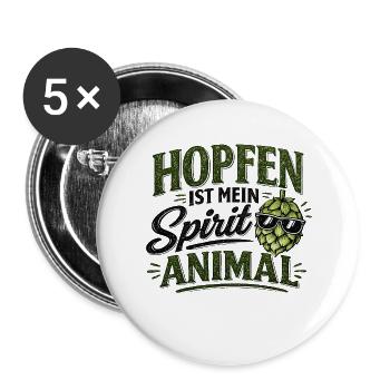 Le houblon est mon animal spirituel - Lot de 5 grands badges (56 mm) - blanc - Devant