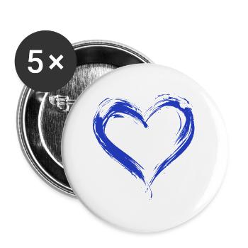 Heart - Buttons large 2.2''/56 mm (5-pack) - white - Front
