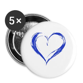 Heart - Buttons large 2.2''/56 mm (5-pack) - white - Front