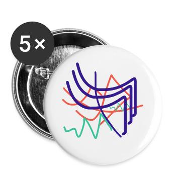 Abstract Artist Gift - Buttons large 2.2''/56 mm (5-pack) - white - Front