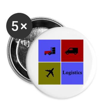 Logistique Vierfeld Transport - Lot de 5 grands badges (56 mm) - blanc - Devant