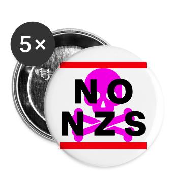 NO NZS, NEVER AGAIN, ANTI-FASCISM, NO AFD PINK - Buttons large 2.2''/56 mm (5-pack) - white - Front