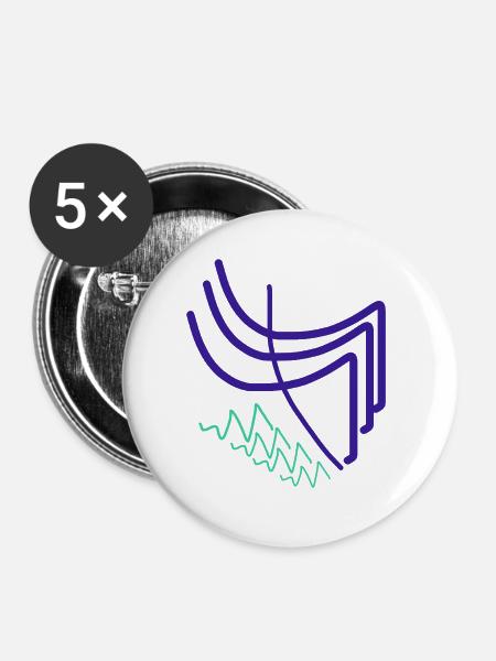 Abstrakte Harmonie - Buttons groß 56 mm (5er Pack) - Weiß
