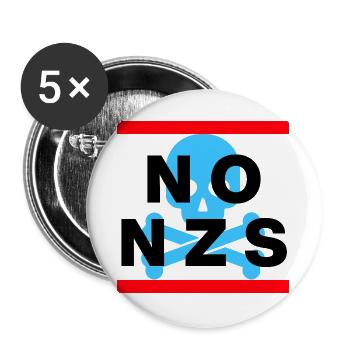 NO NZS NEVER AGAIN ANTI-FASCISM NO AFD BLUE - Buttons large 2.2''/56 mm (5-pack) - white - Front