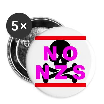 NO NZS NEVER AGAIN ANTIFASCISM NO AFD PINK - Buttons large 2.2''/56 mm (5-pack) - white - Front