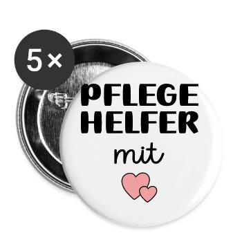 Pflegehelfer - Buttons groß 56 mm (5er Pack) - Weiß - Vorne