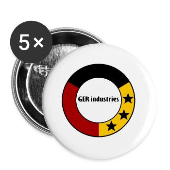 Germany black red gold - Buttons large 2.2''/56 mm (5-pack) - white - Front