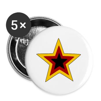 Germany Retro Star Logo - Buttons large 2.2''/56 mm (5-pack) - white - Front