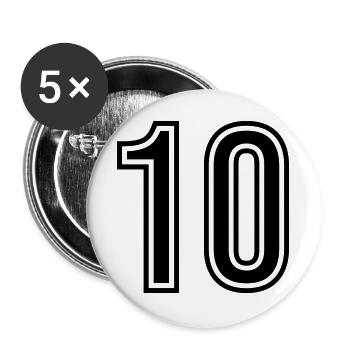10 Symbole numérique - Lot de 5 grands badges (56 mm) - blanc - Devant