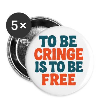  Is Freedom Bold Typography - Buttons large 2.2''/56 mm (5-pack) - white - Front