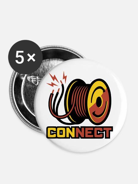 Kabeltrommel Kabel Logo - Buttons groß 56 mm (5er Pack) - Weiß