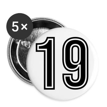 19 Number symbol - Buttons large 2.2''/56 mm (5-pack) - white - Front