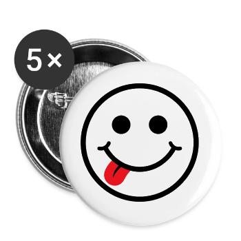 Smilie - Buttons large 2.2''/56 mm (5-pack) - white - Front
