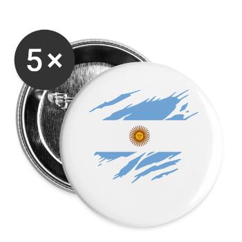 Argentine Drapeau Argentin Argentine - Lot de 5 grands badges (56 mm) - blanc - Devant