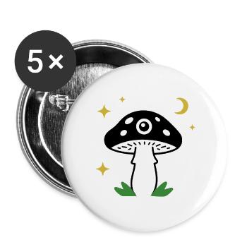 Mystic Eye Mushroom Dark Forest - Buttons large 2.2''/56 mm (5-pack) - white - Front