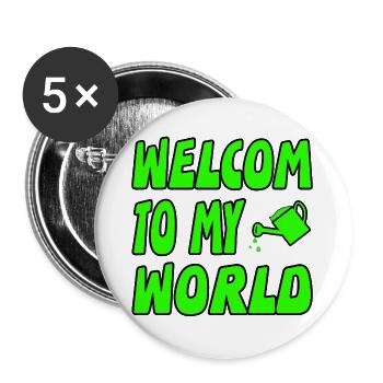 Jardin - Lot de 5 grands badges (56 mm) - blanc - Devant