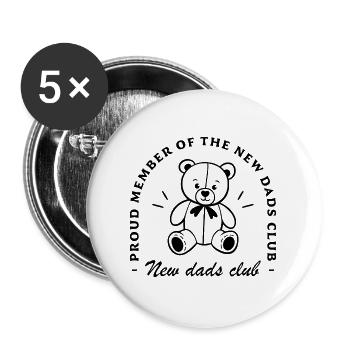 Le club du nouveau papa : première fête des pères - Lot de 5 grands badges (56 mm) - blanc - Devant