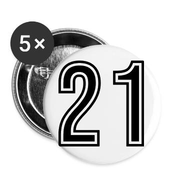 21 Zahl symbol - Buttons groß 56 mm (5er Pack) - Weiß - Vorne