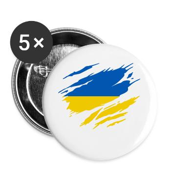 Ukraine Drapeau Ukrainien Ukrainienne - Lot de 5 grands badges (56 mm) - blanc - Devant