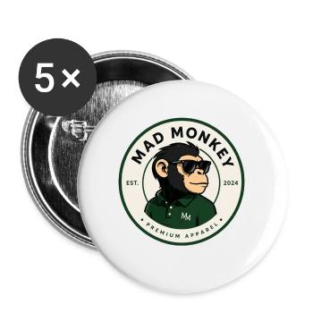 Mad Monkey Monkey Green Polo - Buttons large 2.2''/56 mm (5-pack) - white - Front