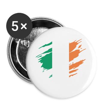 Irlande Drapeau Irlandais Irlandaise - Lot de 5 grands badges (56 mm) - blanc - Devant