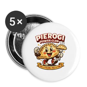 Power Club Dumplings - Buttons large 2.2''/56 mm (5-pack) - white - Front