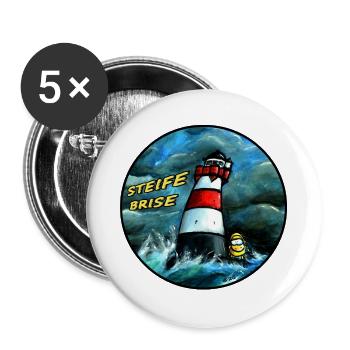 Seenotschaf-steife_brise - Buttons groß 56 mm (5er Pack) - Weiß - Vorne