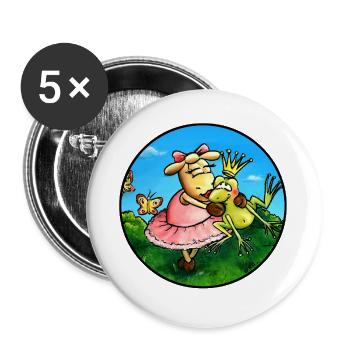 Sheep Frog Prince - Buttons large 2.2''/56 mm (5-pack) - white - Front
