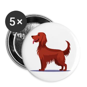 Irish Red Setter (bande dessinée) - Lot de 5 grands badges (56 mm) - blanc - Devant