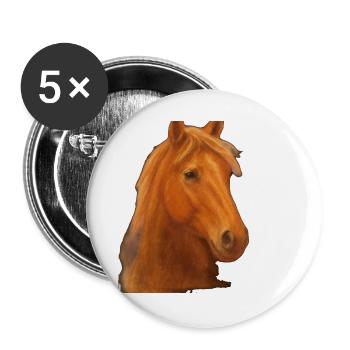Pastel Horse - Lot de 5 grands badges (56 mm) - blanc - Devant