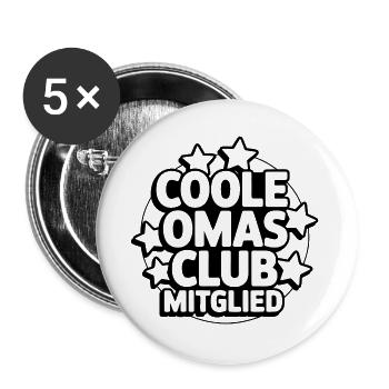 Coole Omas Club - Buttons groß 56 mm (5er Pack) - Weiß - Vorne