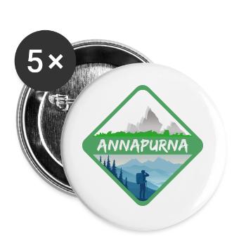 ANNAPURNA - Lot de 5 grands badges (56 mm) - blanc - Devant