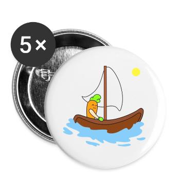 Mignonne navigation de carottes - Lot de 5 grands badges (56 mm) - blanc - Devant