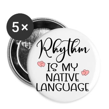 Rhythm Dance Language - Buttons large 2.2''/56 mm (5-pack) - white - Front